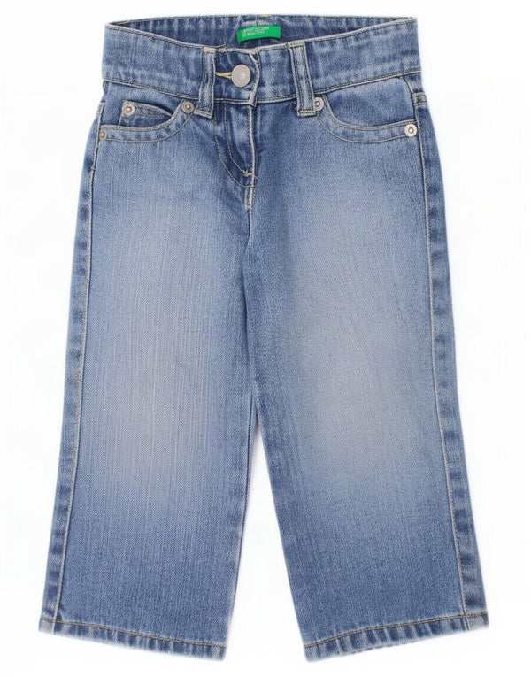 Benetton Vaqueros Rectos Bebé Niño 12-18 Meses W18 L11 Azul Algodón