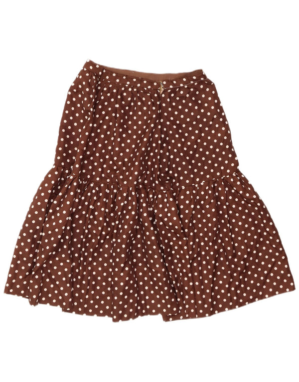 Vintage mujer A-Line falda W30 lunares marrón medio
