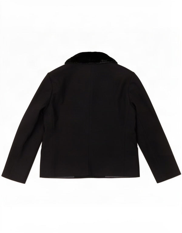 Zara Chaqueta Blazer de Manga 3/4 para Mujer UK 40 Medium Azul Marino Colorblock
