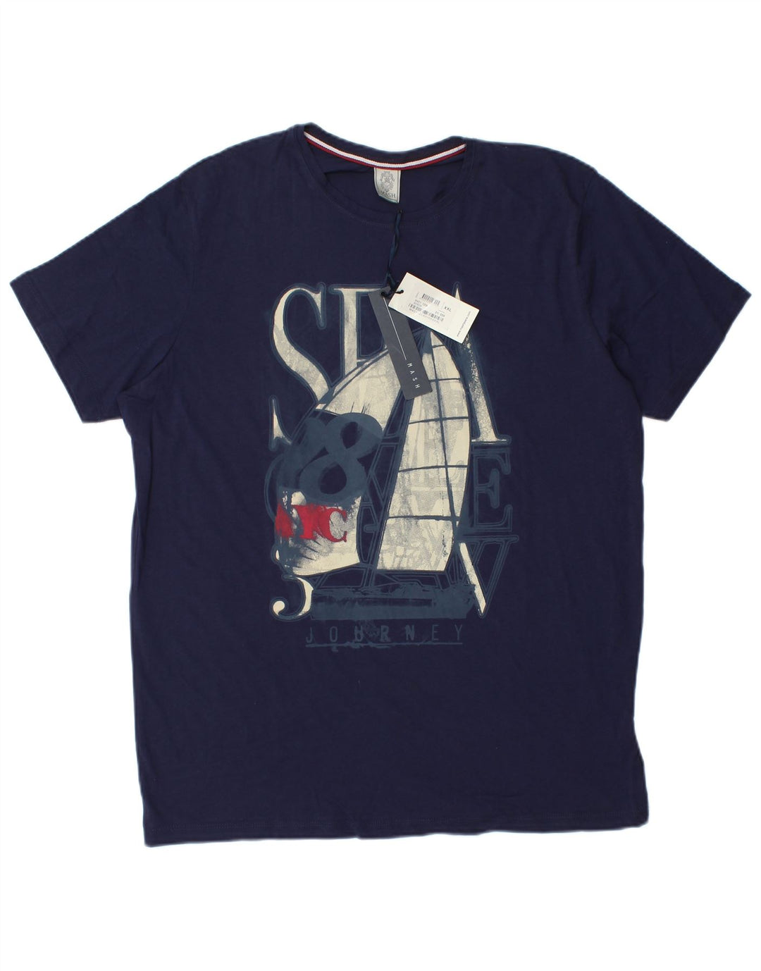 MASH Camiseta gráfica para hombre Top 2XL Azul marino Algodón