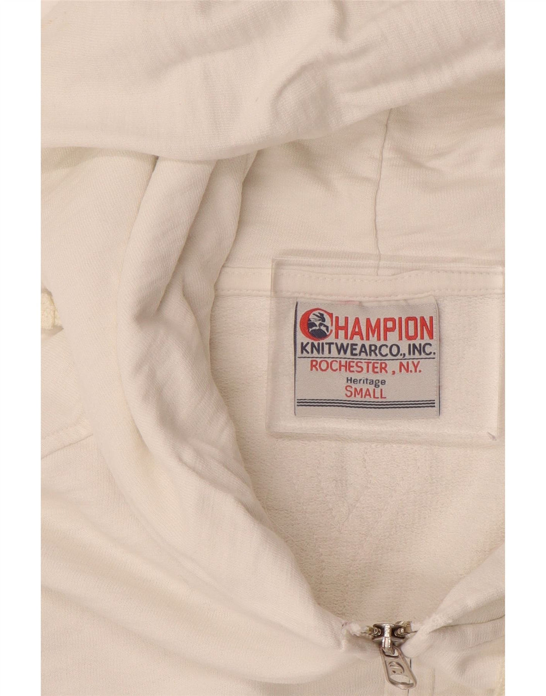 CHAMPION Suéter con capucha y cremallera Heritage para mujer UK 10 Small White