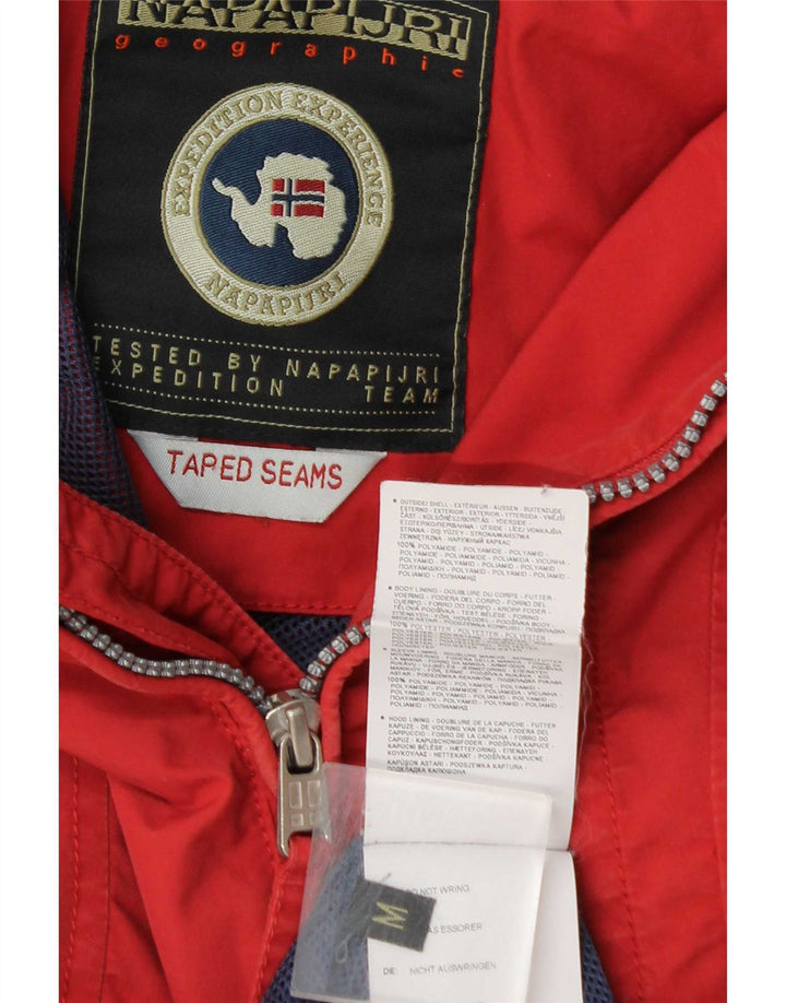 Napapijri Chaqueta anorak con capucha y gráfico para hombre UK 38 Medium Red Polyamide