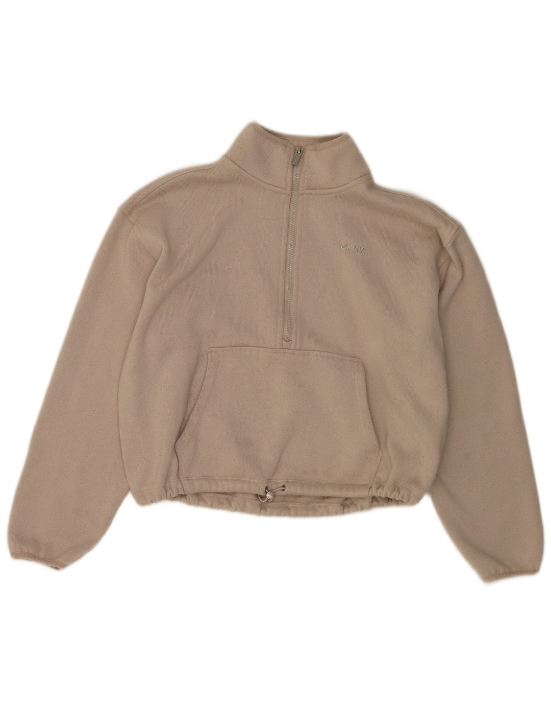 Dkny - Sudadera extragrande con cuello y cremallera para mujer, talla XL, color blanco