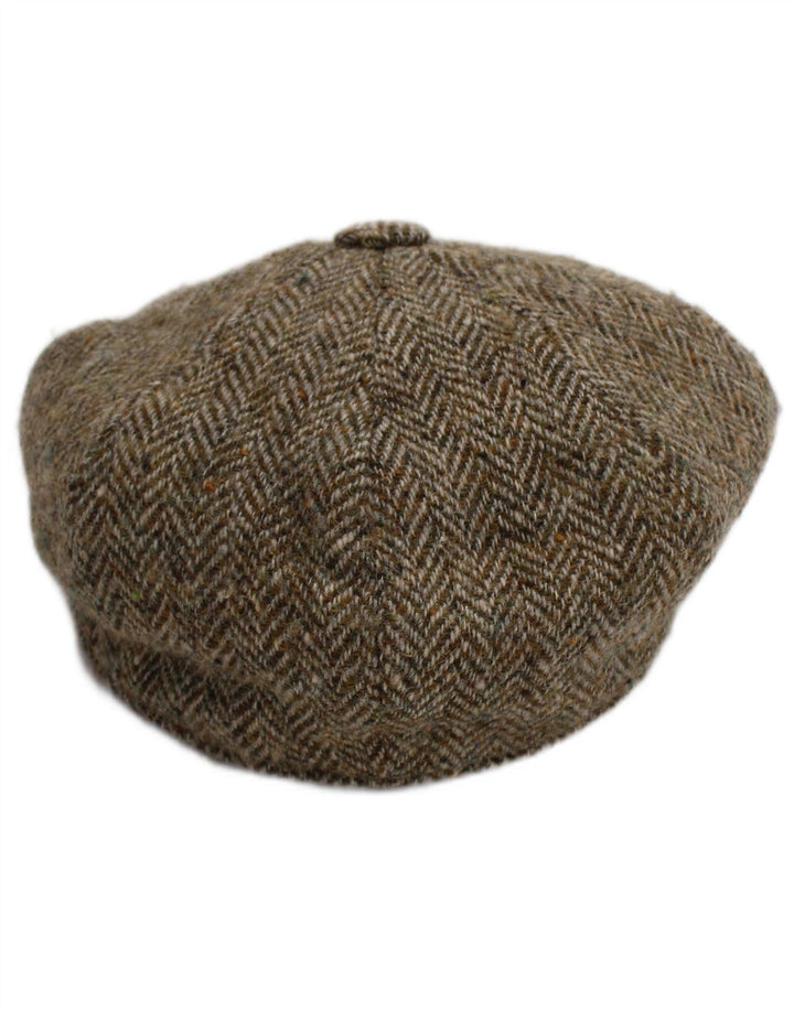 Harris Tweed Gorra plana para hombre Pequeña Gris Espiga Nueva Lana Clásica