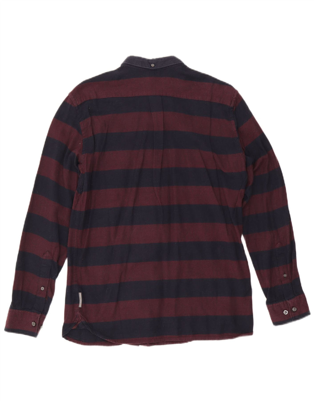 Camisa de franela de algodón a rayas en color burdeos medio para hombre de French Connection