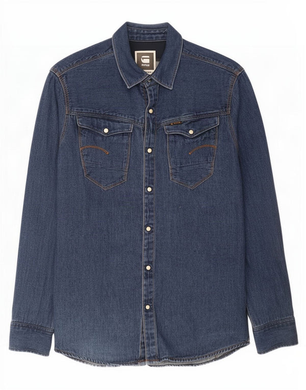 G-Star Hombre Camisa Vaquera Grande Algodón Azul Marino