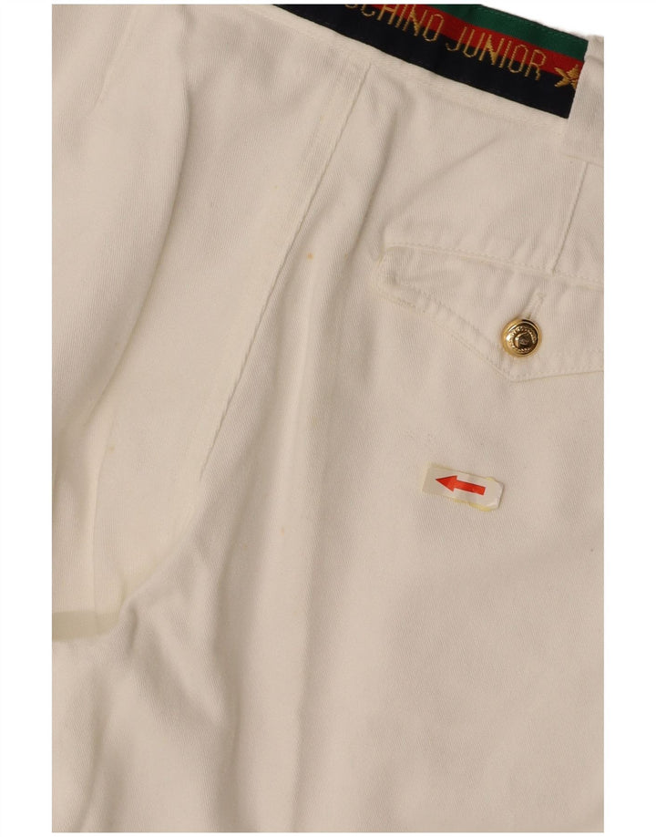 MOSCHINO Pantalones de traje con estampado gráfico para niños 9-10 años W24 L25 Algodón blanco