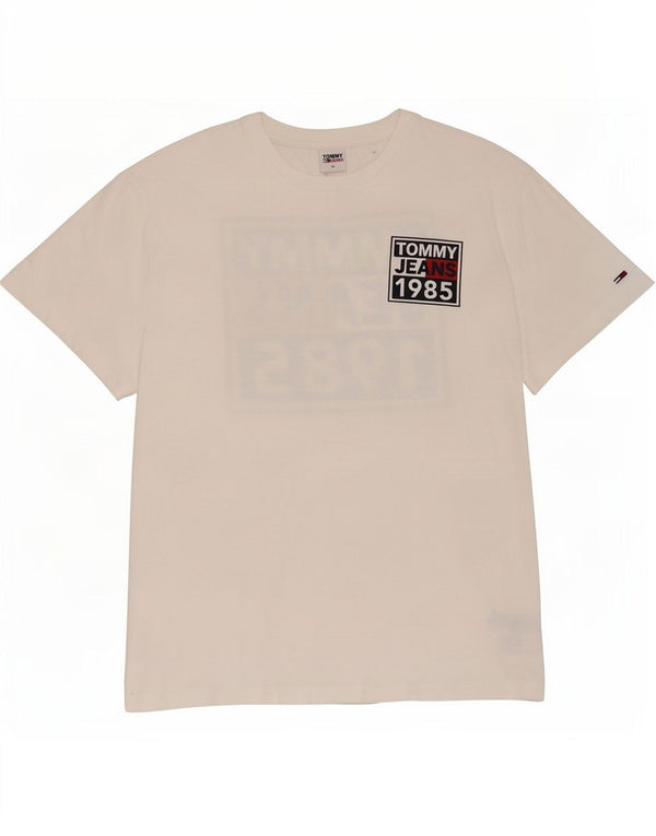 Tommy Hilfiger Camiseta gráfica para hombre Top XL Algodón blanco