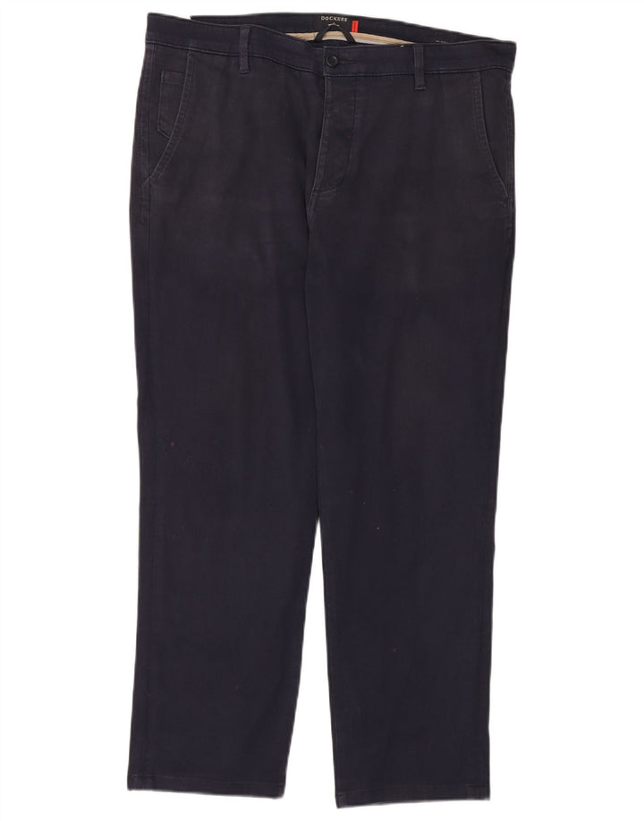 DOCKERS Pantalón chino recto para hombre W34 L27 Algodón azul marino
