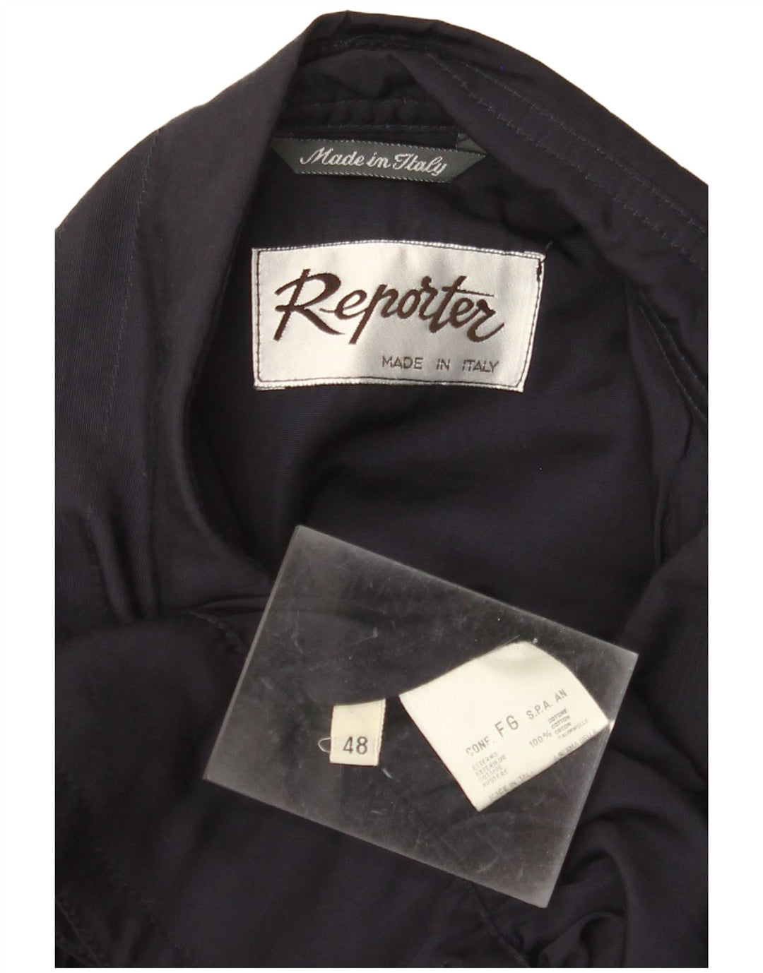 REPORTER Chaqueta bomber militar para hombre IT 48 Algodón azul marino mediano