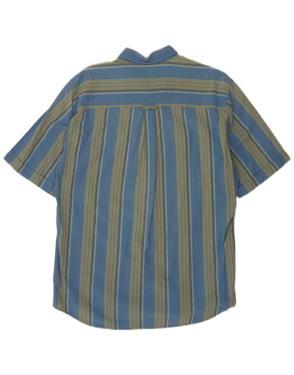 Marlboro Classics Camisa De Manga Corta Para Hombre Algodón A Rayas Azul Grande