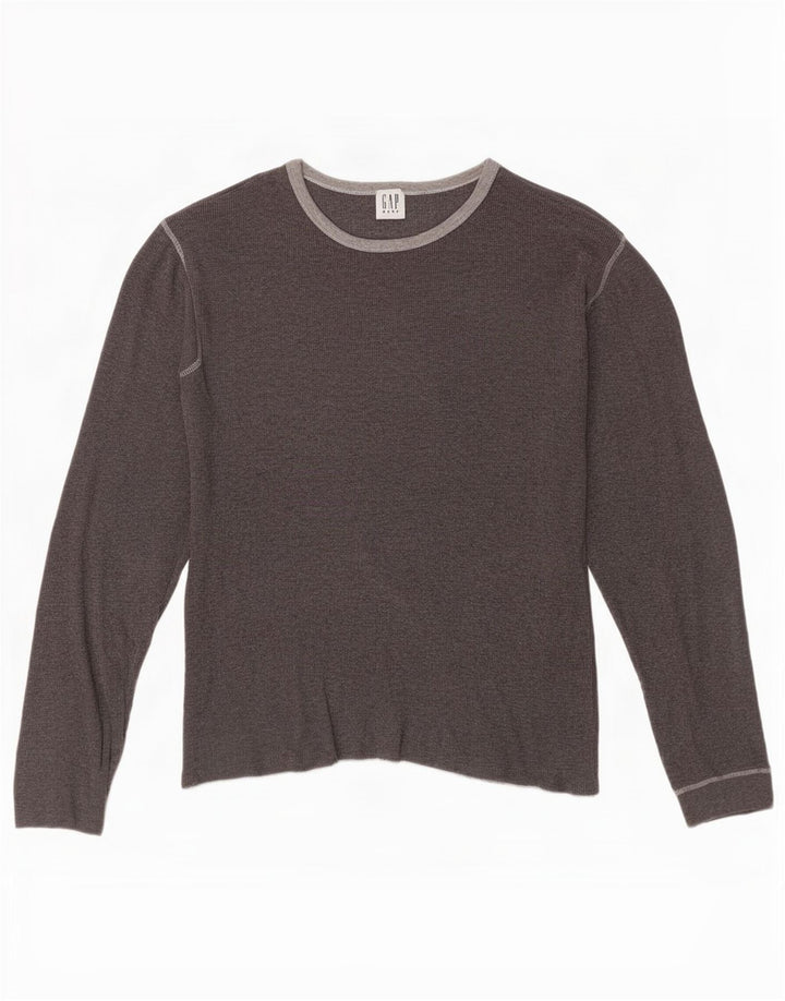 Camiseta Gap Hombre Manga Larga Algodón Gris Medio
