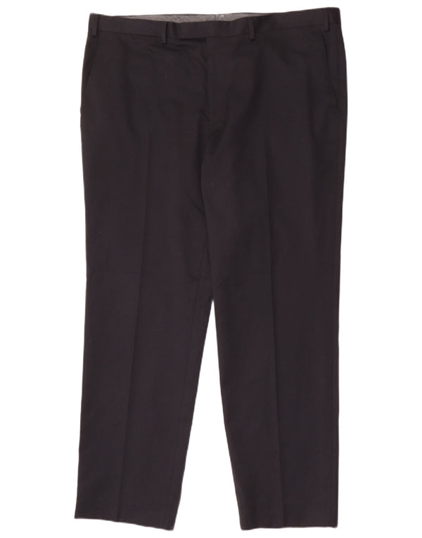 Marks & Spencer Pantalones de traje rectos de corte entallado para hombre W40 L31 Azul marino