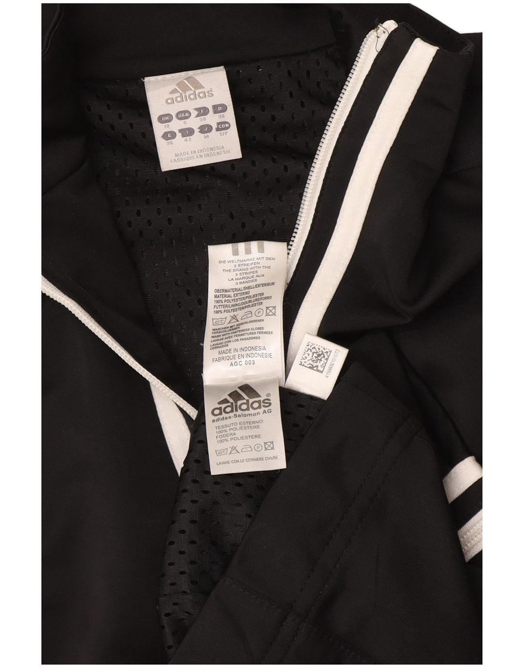 Adidas - Chaqueta de chándal para mujer, talla 10, color negro, poliéster