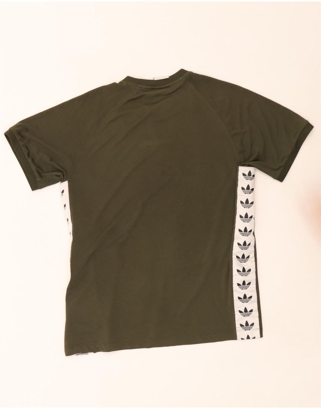 Adidas Hombre Camiseta Gráfica Top Grande Caqui Colorblock Poliéster