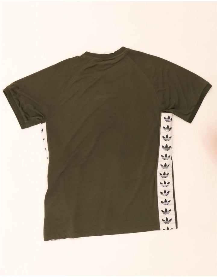 Adidas Hombre Camiseta Gráfica Top Grande Caqui Colorblock Poliéster