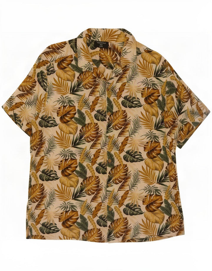 Tessentials Camisa Hawaiana De Manga Corta Para Hombre Grande Multicolor Floral