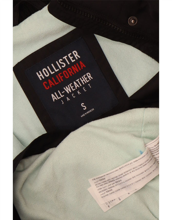 Chaqueta cortavientos con capucha Hollister para mujer UK 10 Small Poliéster negro