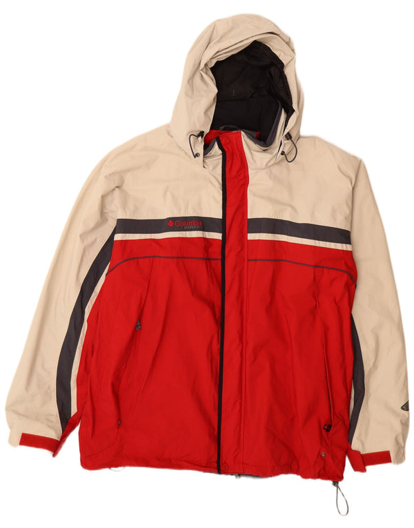 Columbia Chaqueta impermeable con capucha Interchange para hombre UK 44 2XL Rojo Colorblock
