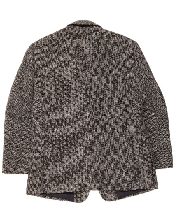 HARRIS TWEED Chaqueta tipo blazer regular para hombre Talla 42 Espiga gris grande