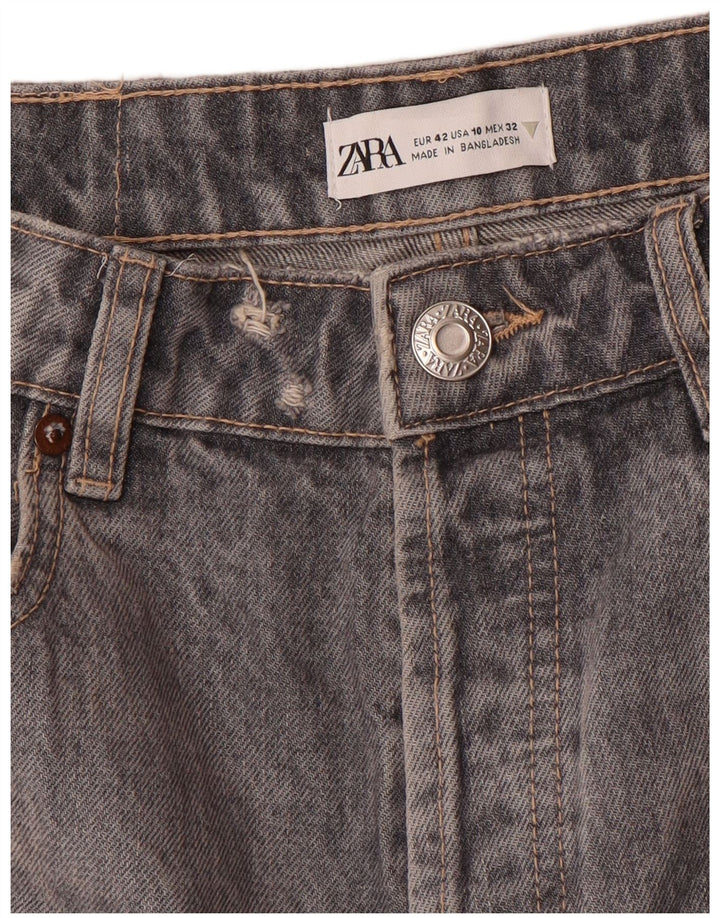 Zara Jeans rectos para mujer EU 42 Large W32 L27 Gris
