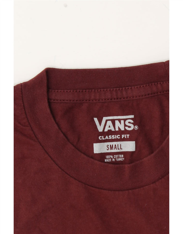 VANS Hombre Classic Fit Camiseta Top Small Granate Algodón