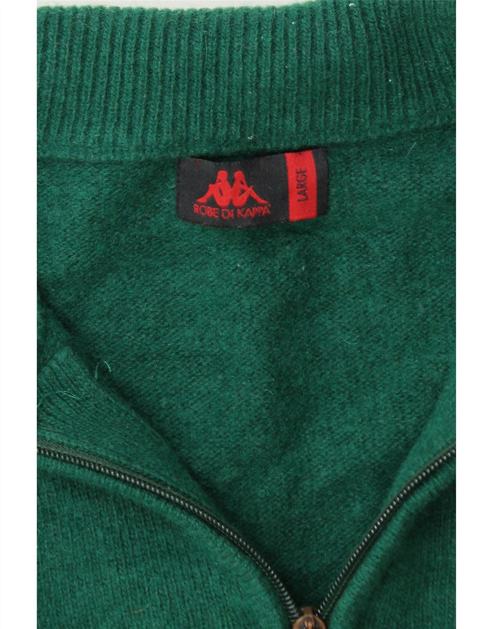 Kappa Mens Zip Neck Jumper Sweater Large Verde