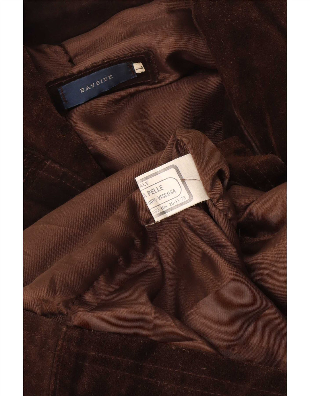 Bayside Chaqueta de ante para hombre UK 40 Large Cuero marrón