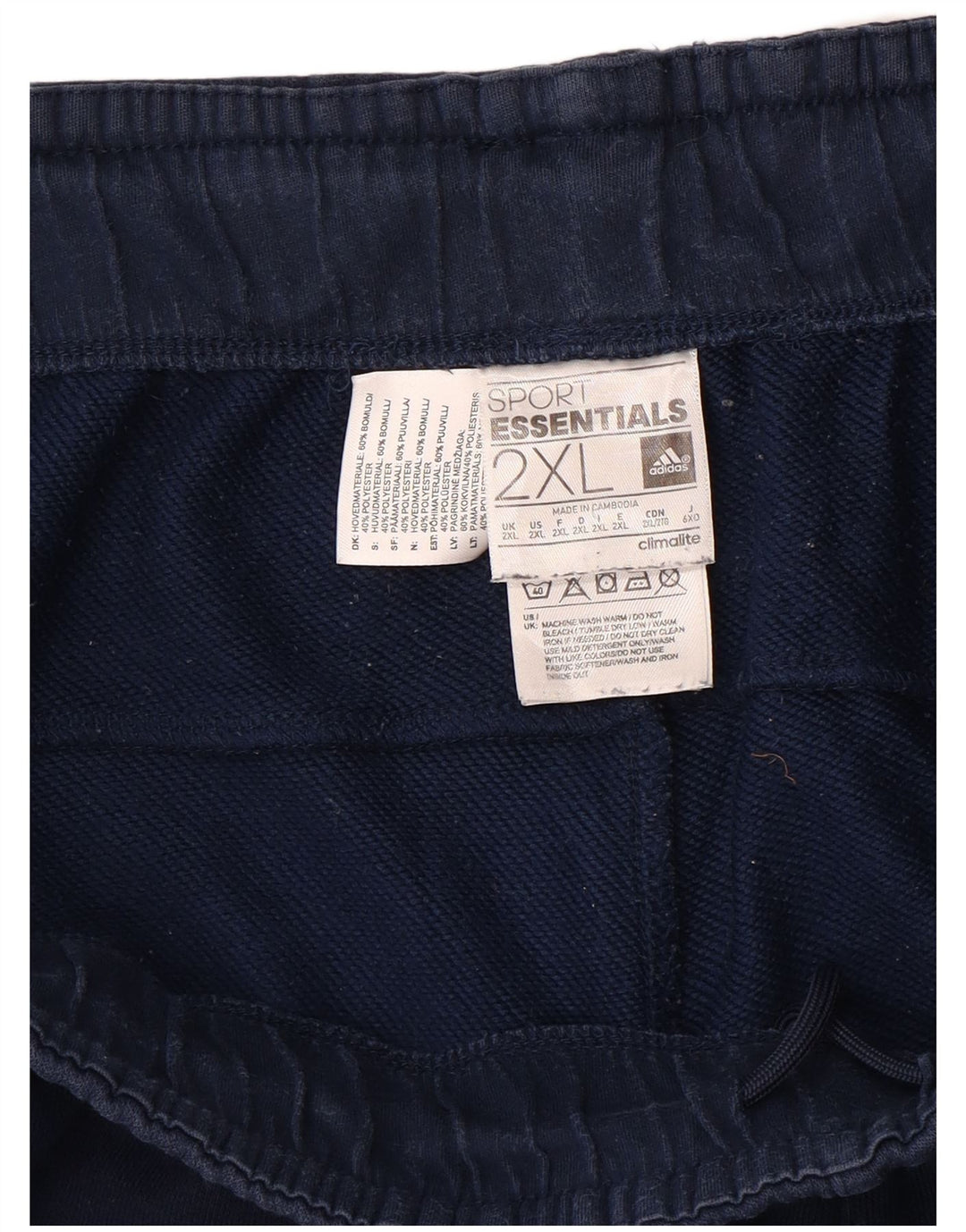 ADIDAS Mens Climalite Graphic Chándal Pantalones Joggers 2XL Azul Marino