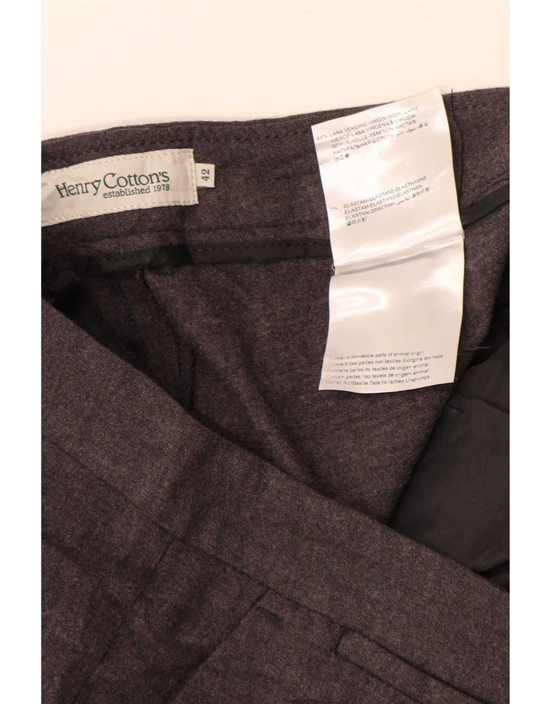 Henry Cottons Pantalón de traje ajustado para mujer IT 42 Medium W30 L26 Lana gris