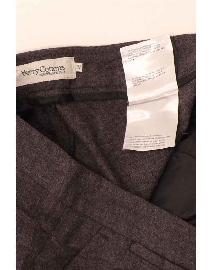 Henry Cottons Pantalón de traje ajustado para mujer IT 42 Medium W30 L26 Lana gris