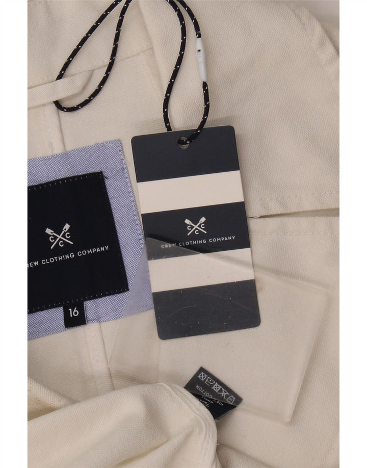 CREW CLOTHING Chaquetón para mujer UK 46 Grande Algodón blanco