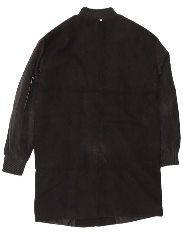 Topshop Abrigo extragrande para mujer UK 8 Small Poliéster negro