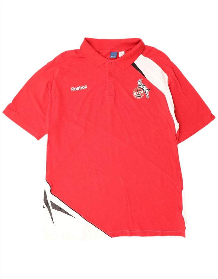 REEBOK Polo gráfico para hombre 2XL Algodón color block rojo