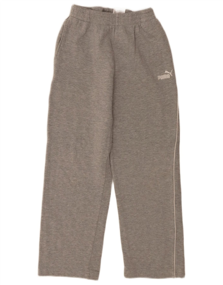 Puma Pantalones de chándal para niños 13-14 años, tamaño grande, algodón gris