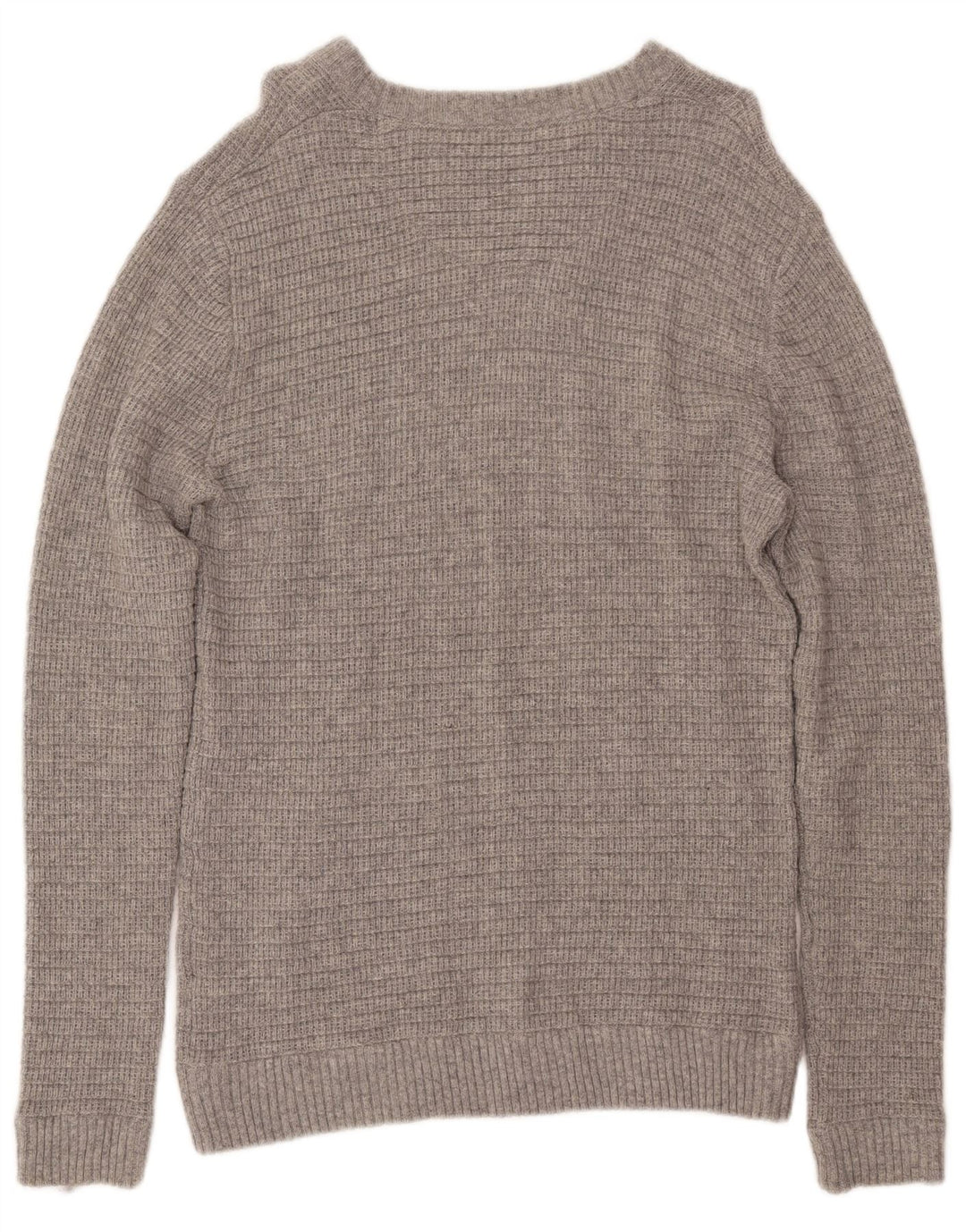 Crew Clothing Jersey de cuello redondo para hombre, suéter grande de lana gris