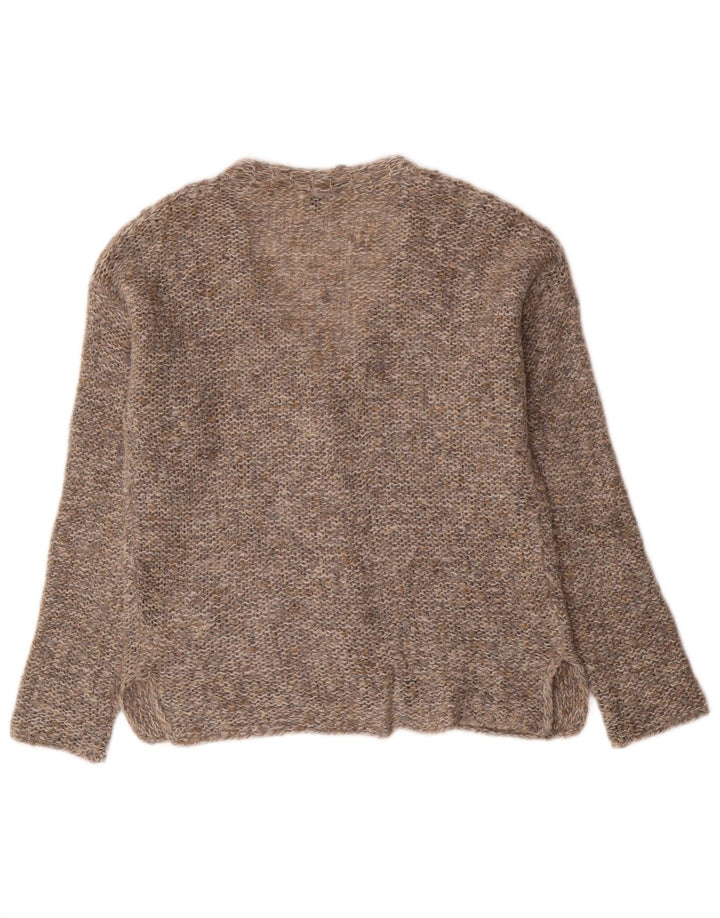 BENETTON Suéter tipo cárdigan extragrande para mujer UK 6 XS Acrílico gris