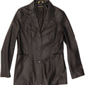 SUMMIT Womens 3 Button Leather Blazer Jacket UK 12 Medium Black Leather Vintage Summit and Second-Hand Summit from Messina Hembry 