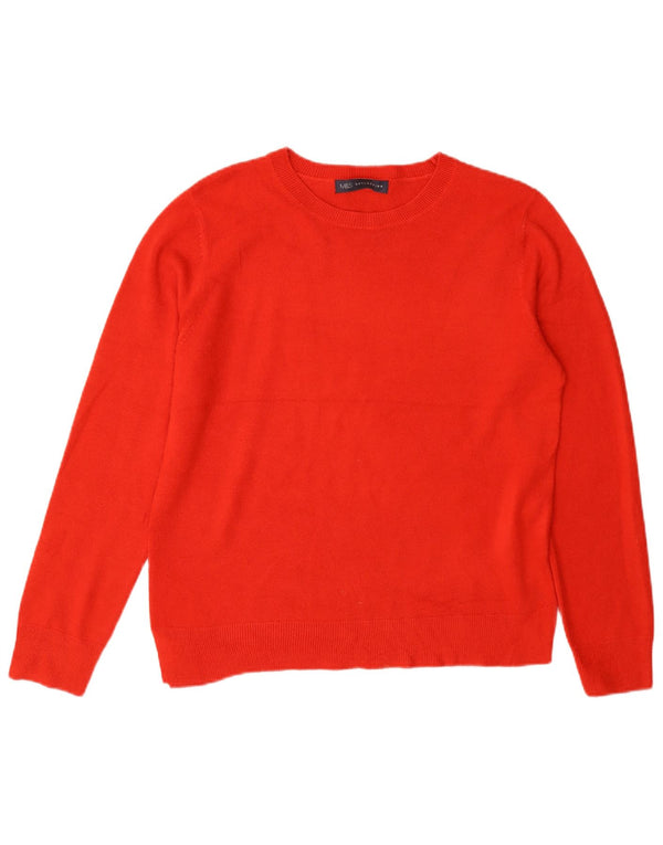 Marks & Spencer Suéter de Cuello Redondo para Mujer UK 44 Grande Acrílico Rojo