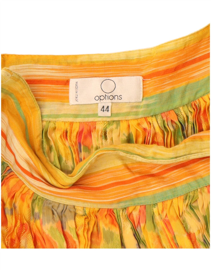 Opciones Falda maxi acampanada para mujer IT 44 Mediana W28 Viscosa floral amarilla