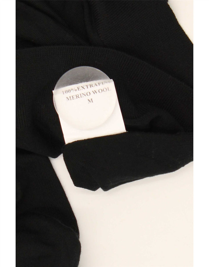 Marks & Spencer Jersey con Cuello Redondo para Hombre de Lana Merino Negra Mediana