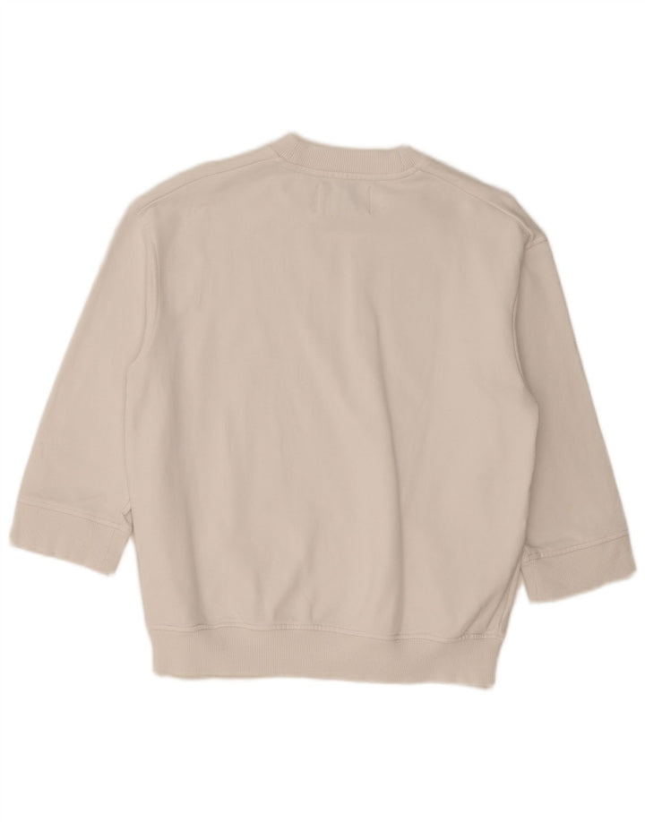 Calvin Klein Jeans - Sudadera de manga 3/4 para mujer, talla 40, talla mediana, color blanco