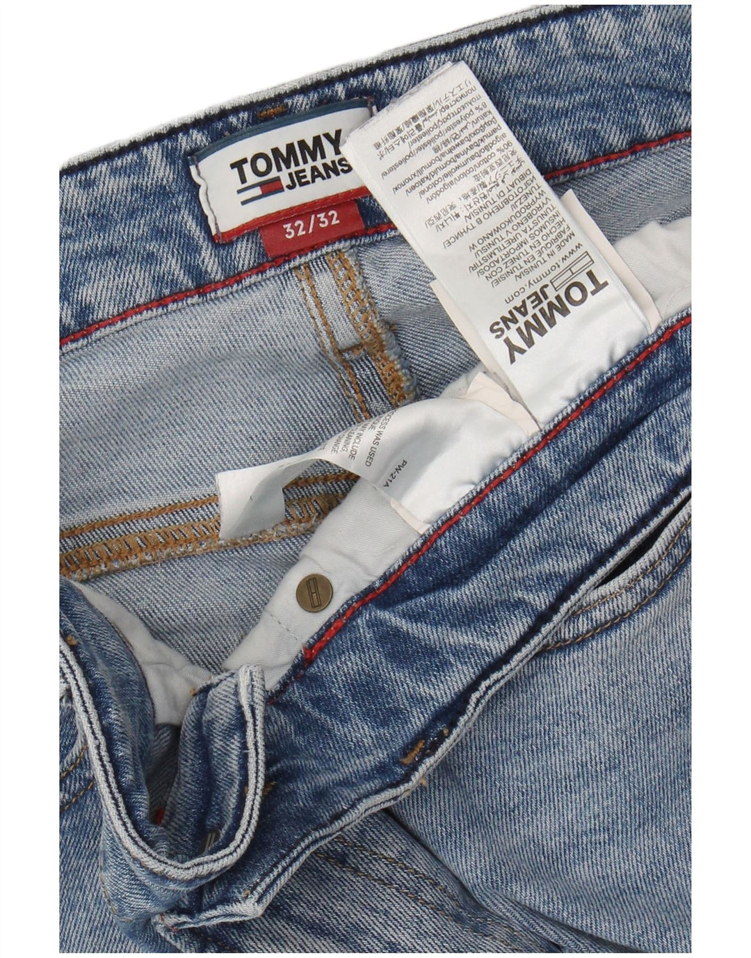 TOMMY HILFIGER Vaqueros ajustados para hombre W32 L32 Algodón azul