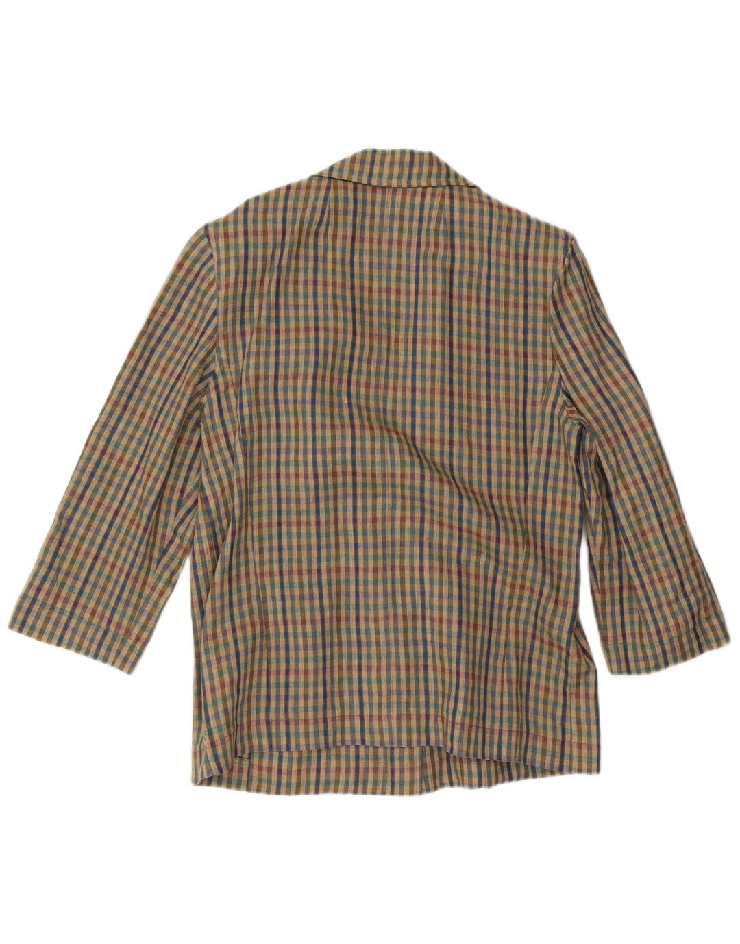 Vintage mujer 2 botones Blazer chaqueta Reino Unido 18 XL multicolor Gingham