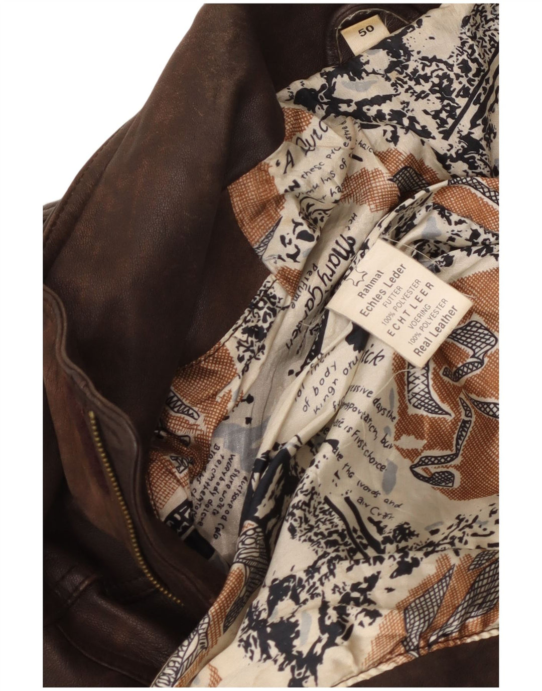 VINTAGE Abrigo de cuero para hombre EU 50 Cuero marrón grande