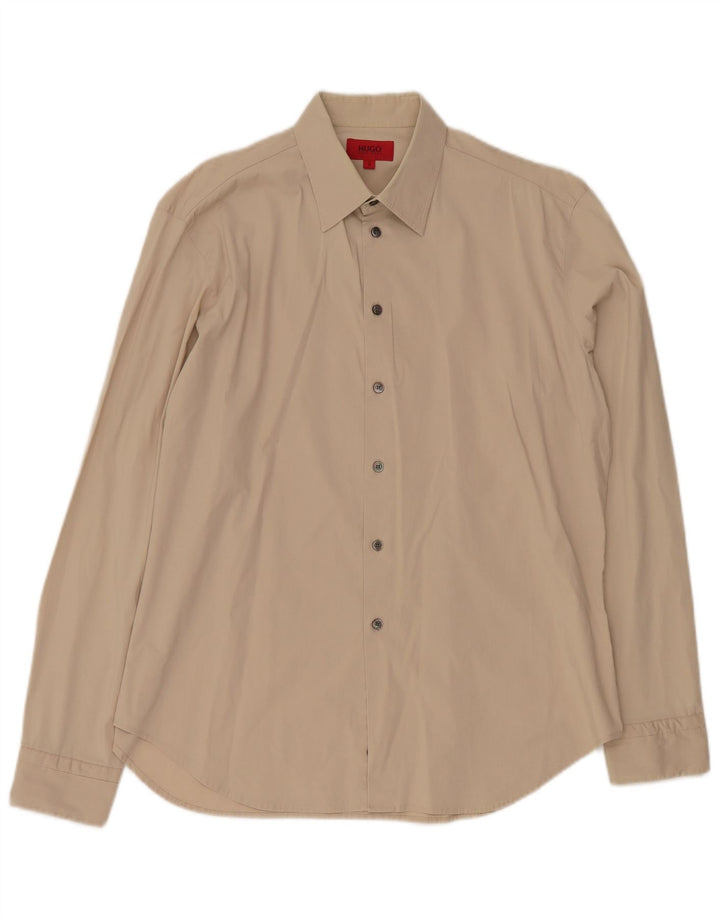 Camisa HUGO BOSS Hombre Grande Beige Algodón