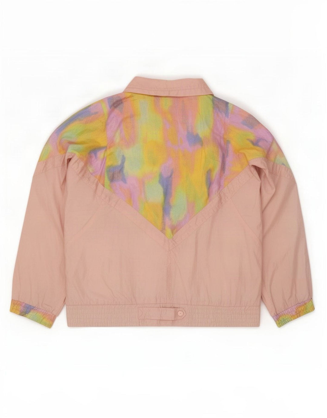Lavon mujeres patrón abstracto chándal top chaqueta Reino Unido 16 grande rosa 80s