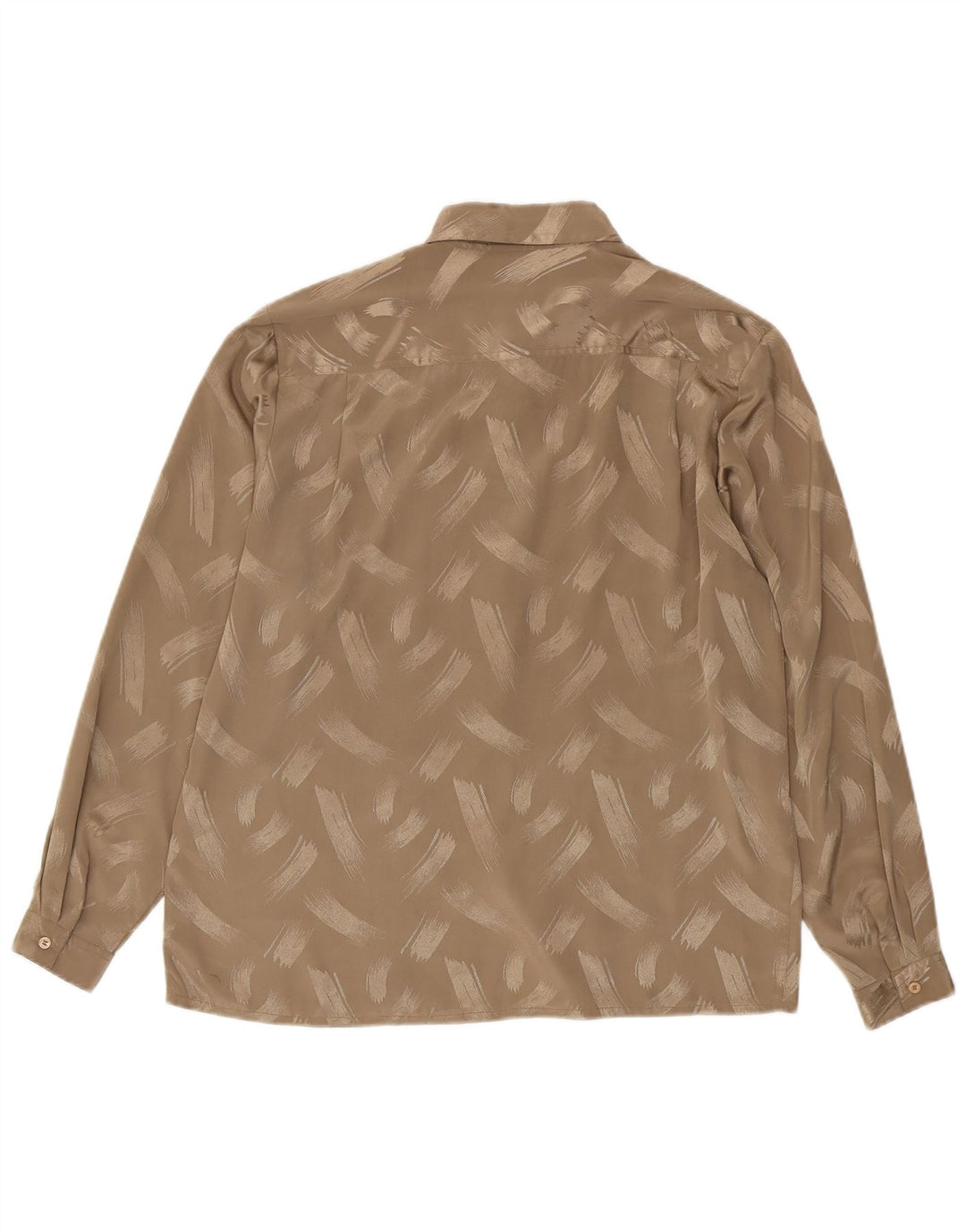 Rafaella Blusa para mujer con patrón abstracto, talla 10, poliéster marrón grande