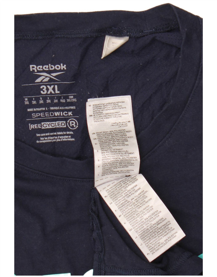 Reebok Camiseta gráfica para hombre Top 3XL Azul marino Poliéster