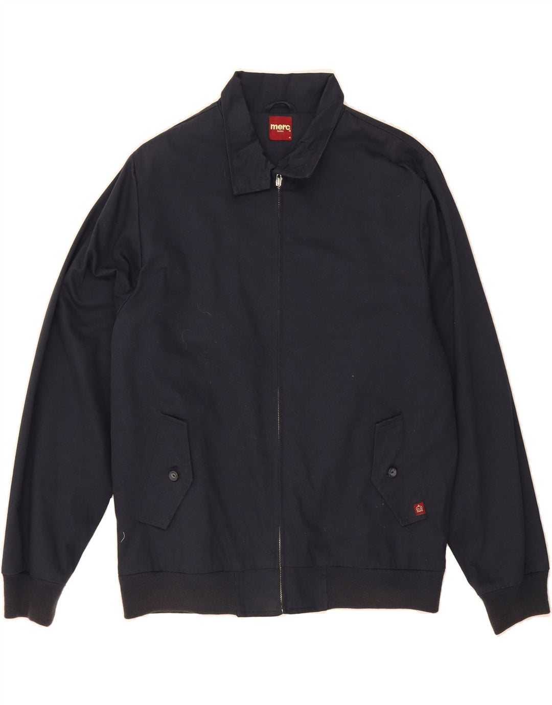MERC Mens Bomber Jacket UK 38 Medium Navy Blue Cotton Vintage Merc and Second-Hand Merc from Messina Hembry 